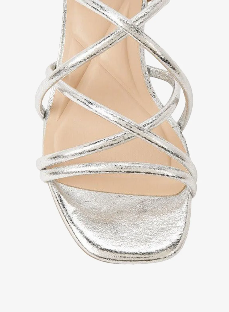 Celeste SILVER Women Strappy Block Heel Sandals for Women | Best Price UAE