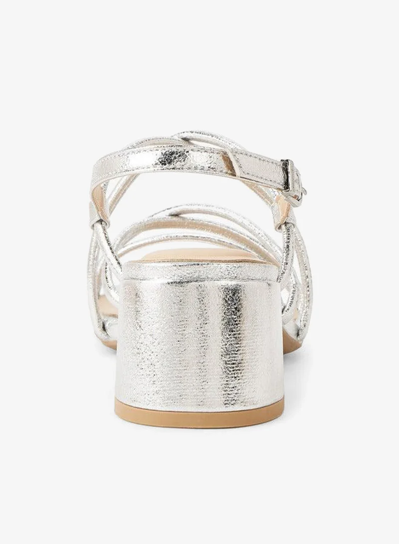 Celeste SILVER Women Strappy Block Heel Sandals for Women | Best Price UAE