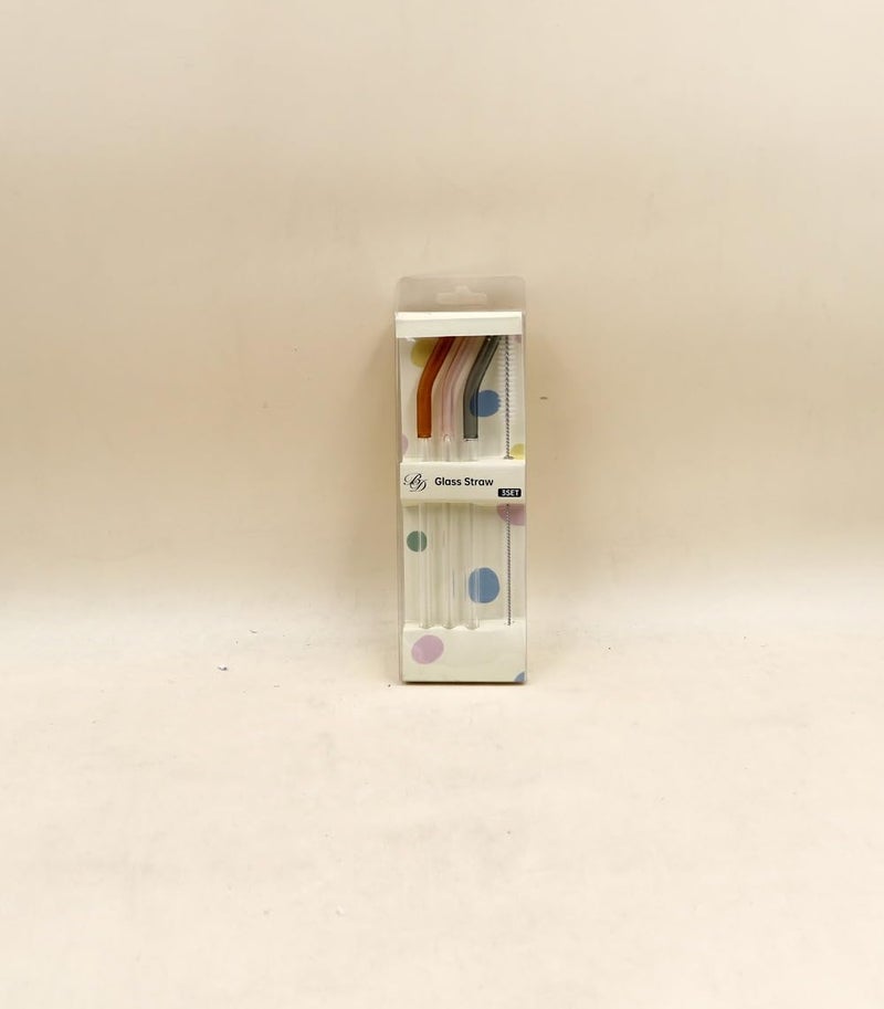 مجموعة من 4 مصاصات شرب زجاجية قابلة لإعادة الاستخدام من B&D