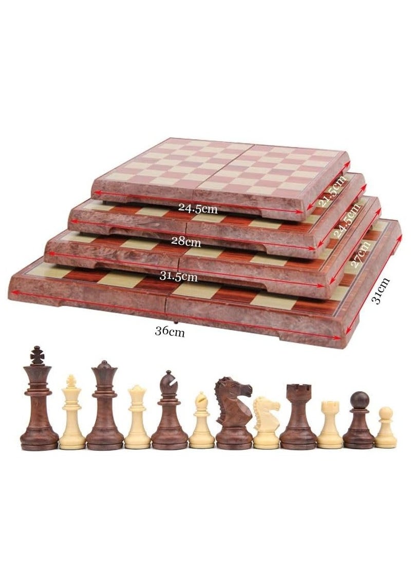 Rubik لعبة الشطرنج المغناطيسية، لوحة شطرنج قابلة للطي للتخزين المحمولة للأطفال/الأولاد/البالغين أفضل هدية (كبيرة، 31.5 سم × 27 سم) - Image 4