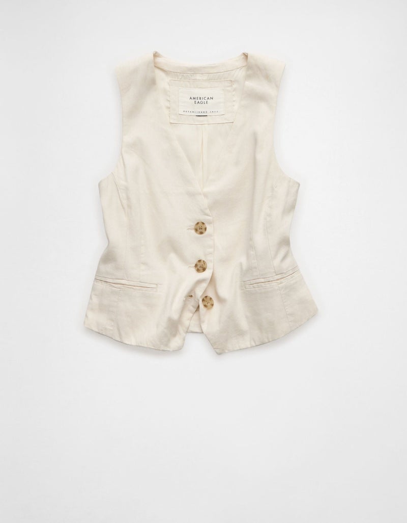 American Eagle AE Woven Vest - Image 4