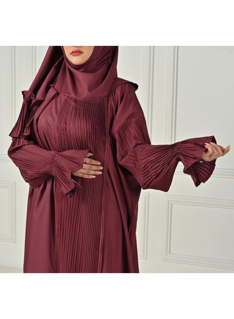 Noor Women's prayer shawl (pleated), wide and comfortable, excellent cool material (reversed)