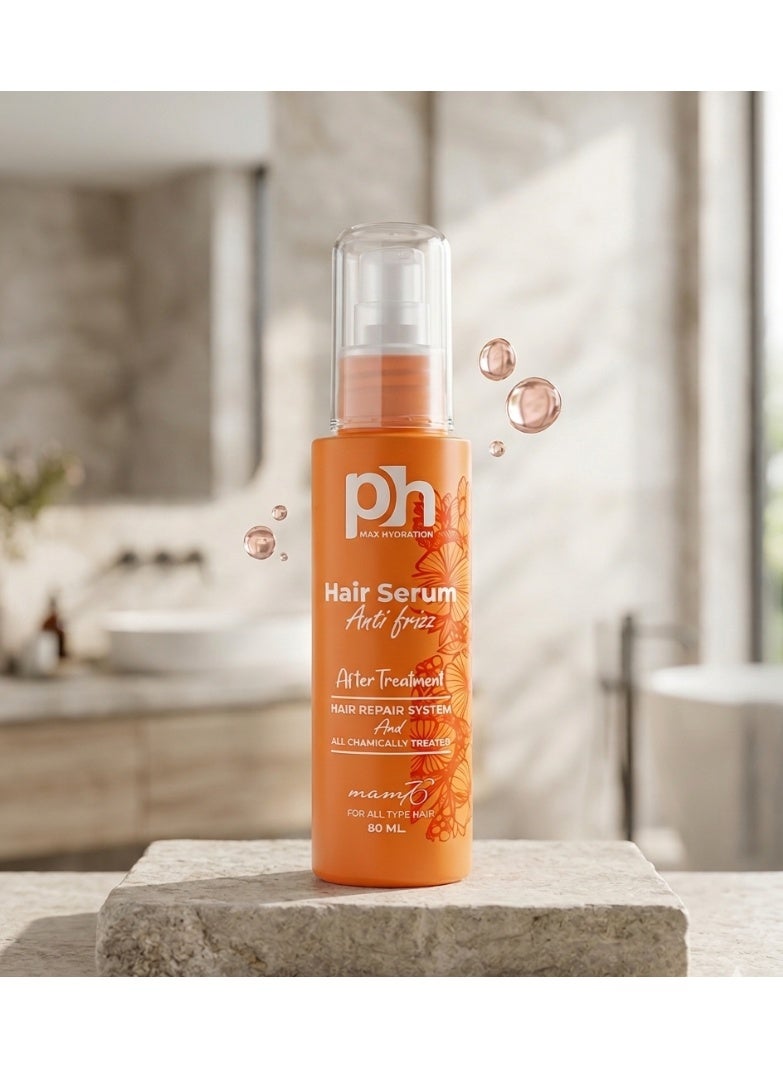 سيروم للشعر مضاد للتجعد، نظام إصلاح الشعر بعد المعالجة، مناسب لجميع أنواع الشعر المعالج كيميائياً، 80 مل