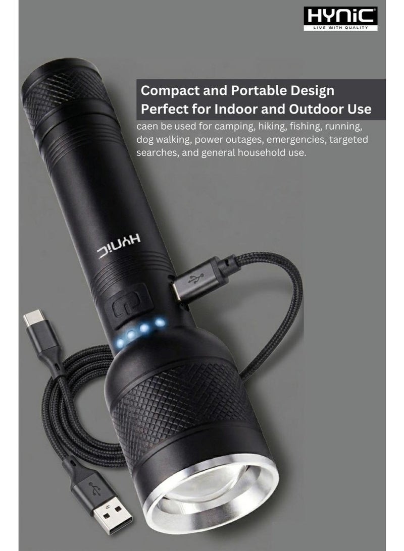Hynic Ultra Bright LED Light – 1200 Lumens XHP70 Roundable Tactical Lamp with 8800mAh Rechargeable Battery - Image 5