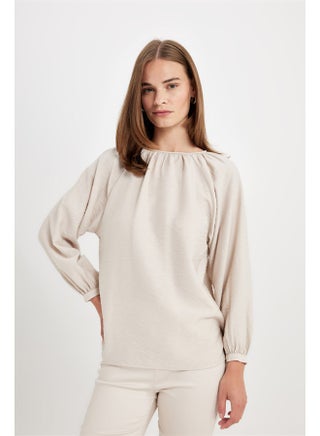 Woman Woven C Neck Long Sleeve Blouse - pzsku/Z90BF4029C3589763EC46Z/45/_/1723971941/9f1acddb-50ee-477e-840e-023726c73820