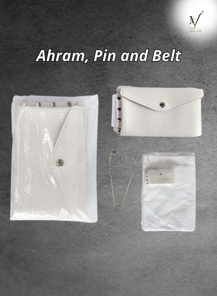 Ahram Towel Set for Men – Soft Lightweight Cotton Blend with Built-in Belt Bag and Safety Pins – Comfort-Focused Hajj Umrah Pilgrimage Attire - Image 3