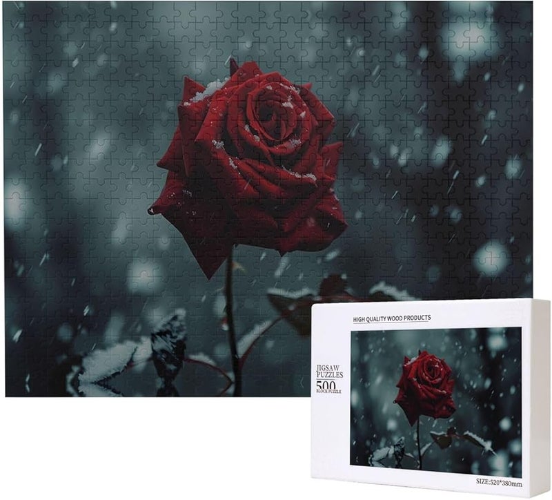لغز بازل ثلج وردة الشتاء فايا 500 قطعة للكبار ديكور المنزل هدية 20.4 × 15 - Image 2