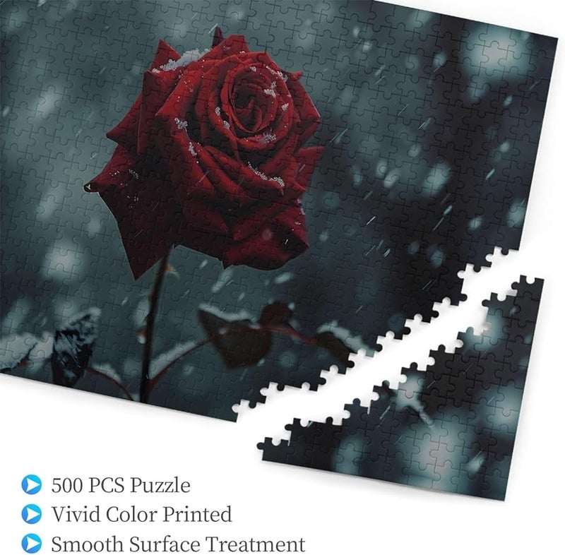لغز بازل ثلج وردة الشتاء فايا 500 قطعة للكبار ديكور المنزل هدية 20.4 × 15 - Image 3