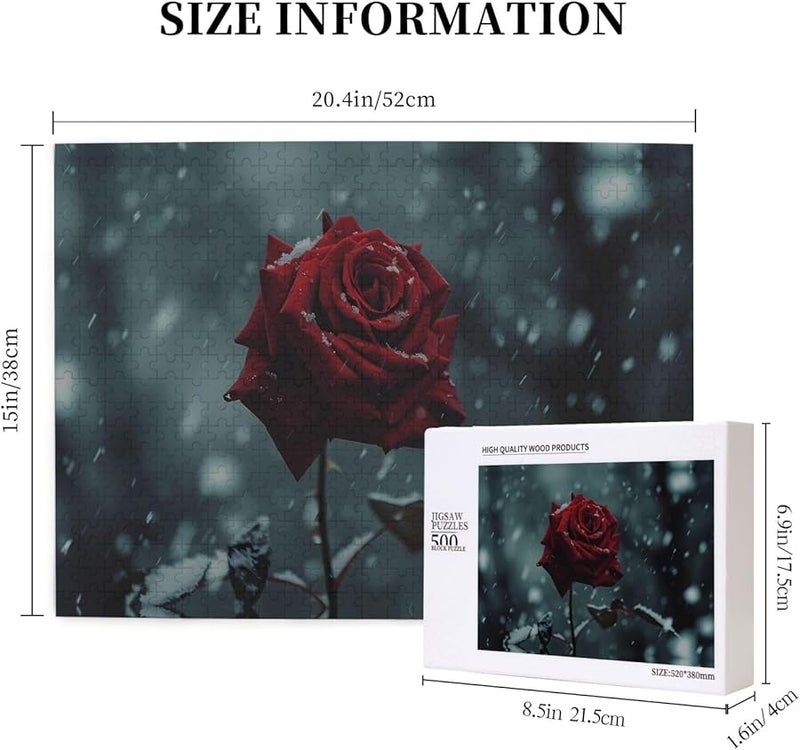 لغز بازل ثلج وردة الشتاء فايا 500 قطعة للكبار ديكور المنزل هدية 20.4 × 15 - Image 5