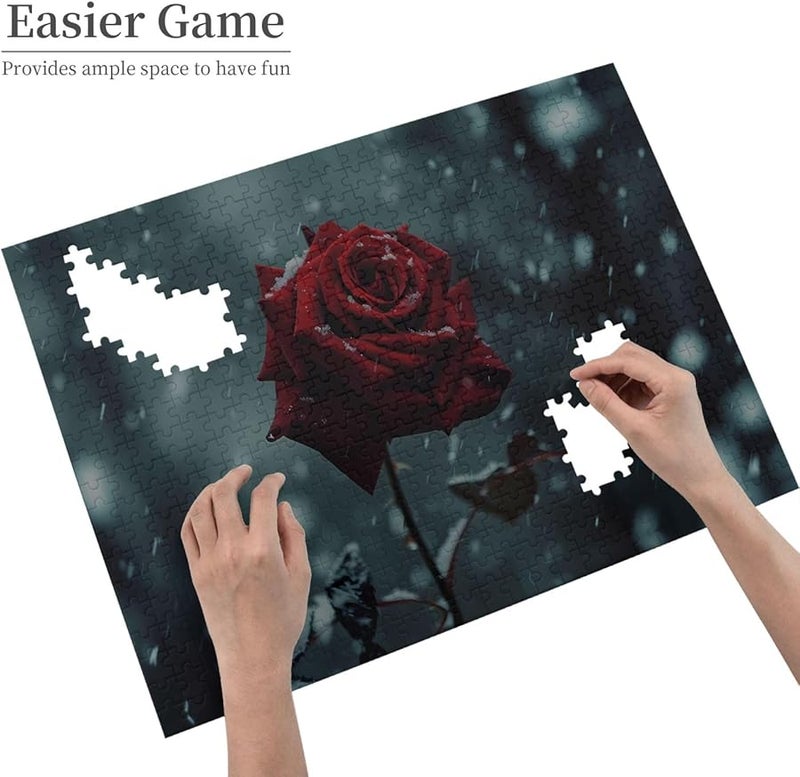 لغز بازل ثلج وردة الشتاء فايا 500 قطعة للكبار ديكور المنزل هدية 20.4 × 15 - Image 4