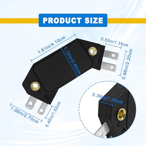 SYudwen 1875990 4 Pin Performance Ignition Module, Compatible with 1974-1988 Chevy Pontiac Olds Bulck, Replace OE #LX301, DM1906, 1190357, 4419628 (Pack of 1pcs Black) - Image 5