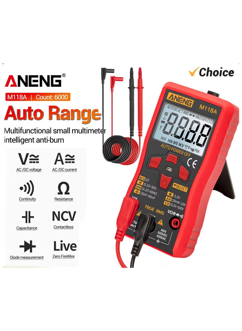 أنينج - ⭐ ANENG M118A Auto Ranging Digital Multimeter High-Accuracy TRMS 6000 Counts Voltage Current Ohm افوميتر ديجيتال عالي الجودة قياس الفولت والتيار والمكثفات والمقاومات وغيرها من المكونات الالكترونية مع كشاف اضاءة - Image 1
