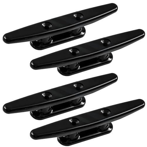 Laorde Nylon Boat Cleats Black, 4"/5"/6"/8", Marine Grade Dock Cleats for Rope, Kayak, Mooring, Canoe, Maritime Decor, Tie Down (4 inch 4 Pack) - Image 1