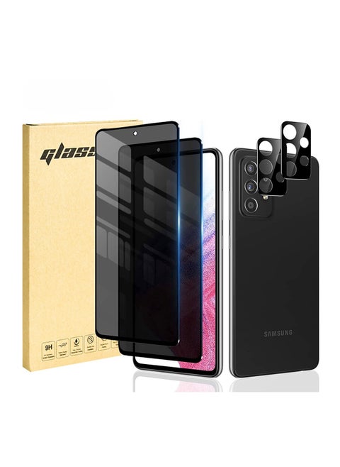 Samsung Galaxy A55 Privacy Screen Protector with Camera Lens Protector, Fingerprint Unlock Support,Touch Sensitive, Bubble Free 9H Hardness Anti-Scratch Screen Protector for Samsung A55 5G (2+2 Pack)