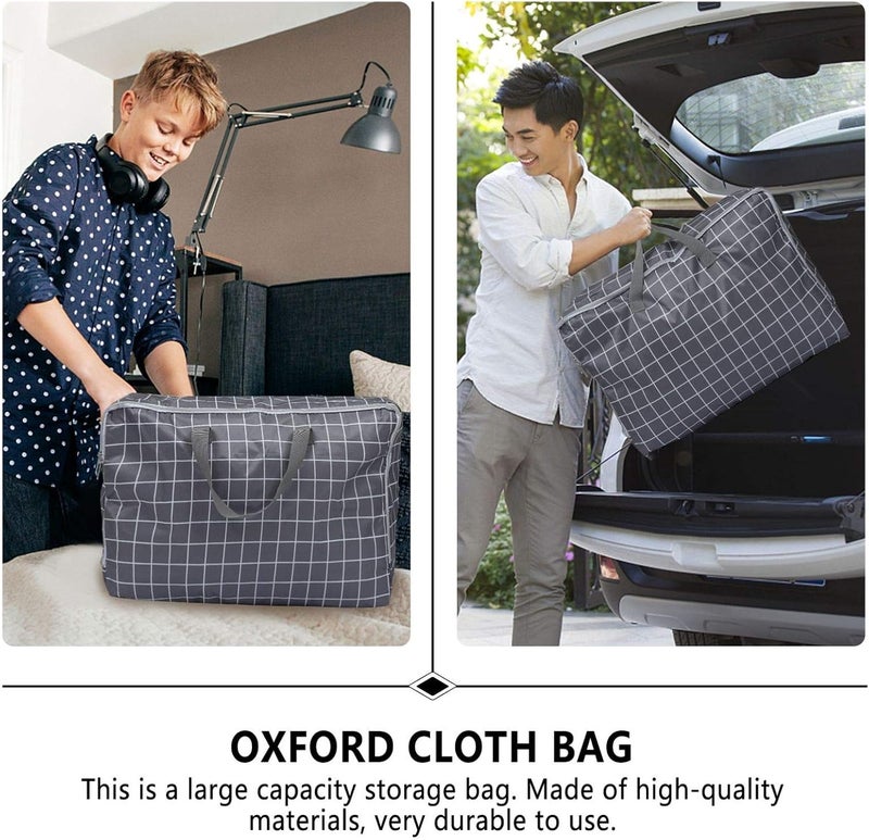Bolsas para Guardar Cobijas Foldable Storage Bag Thick Fabric with Reinforced Handle for Comforters Blankets Bedding Pillow Foldable with Sturdy Zipper Grey Blanket Storage Bag - Image 3