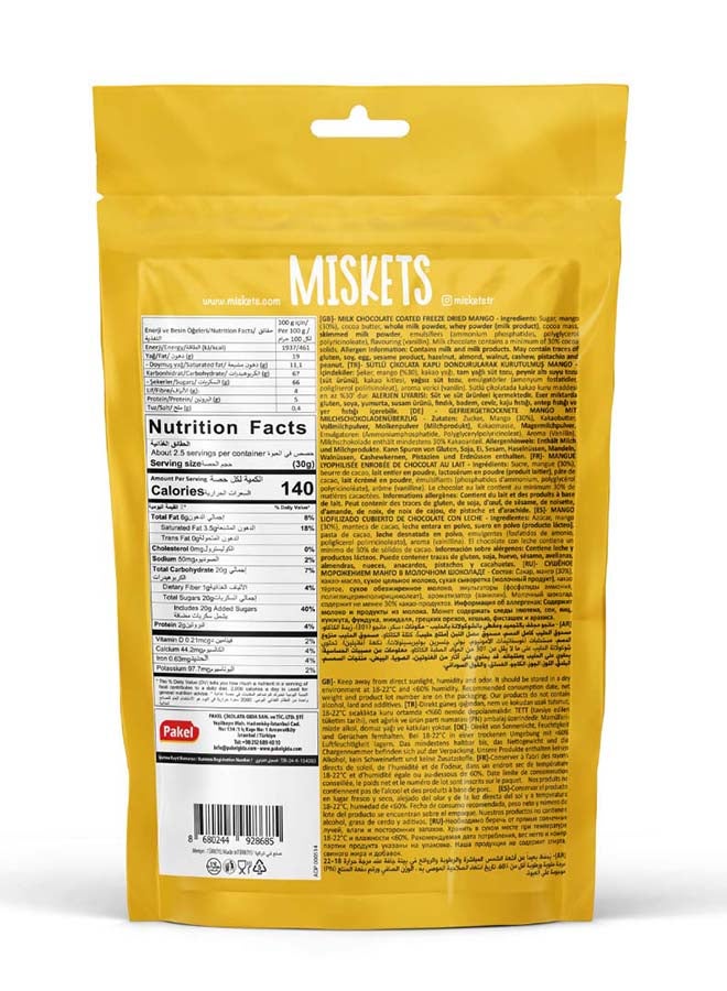 Miskets Belgian Milk Chocolate Coated Freeze Dried Mango, 80 gr - Image 3