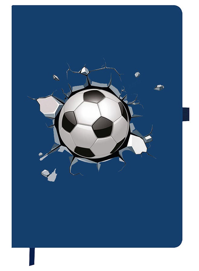 Theodor Designer A5 Thick Blue Hardcover Notebook Football - Image 1