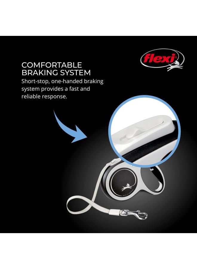 Flexi ® شريط الراحة القابل للسحب للكلاب الكبيرة حتى 110 رطل - 26 قدم، نايلون، رمادي/أسود | حزام مشي للحيوانات الأليفة خالي من التشابك مع فرامل، توقف، قفل بيد واحدة | منتج ألماني عالي الجودة - Image 5
