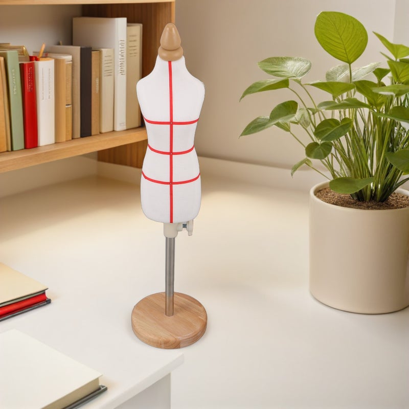 Mini Female Mannequin Women Dress Forms For Sewing Stability Stand For Clothing Dress Jewelry Display Adjustable Height 12.2-18.9 Inches - Image 4