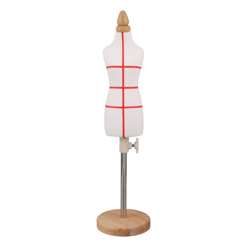 Mini Female Mannequin Women Dress Forms For Sewing Stability Stand For Clothing Dress Jewelry Display Adjustable Height 12.2-18.9 Inches - Image 1