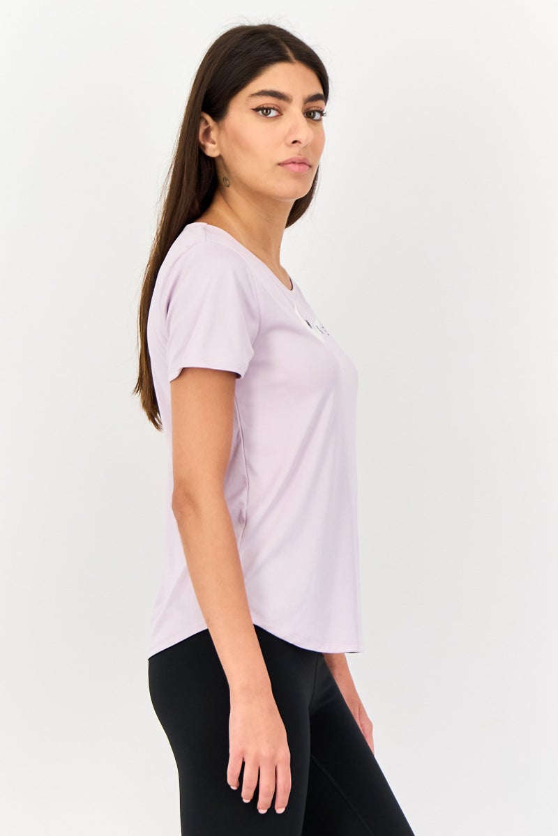 Nike Women Standard Fit Short Sleeve Running T-Shirt, Lavender - Image 4