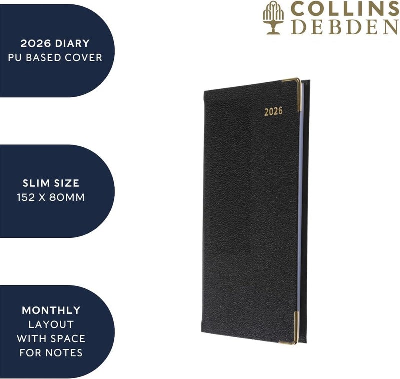 Collins - Business - Slim 2026 12 Month Calendar Year Planner, Month-To-View Pocket Diary - Black (CMB.99-26) - Image 5