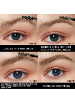 DNM Tinted Thickening Brow Mascara,Brow Fast Sculpt,Waterproof, Transfer-proof, Brush to Fill in Eyebrows and Cover Gray Hairs - Cruelty Free - Light Medium Brown (1pc 01 Taupe)  - Image 3
