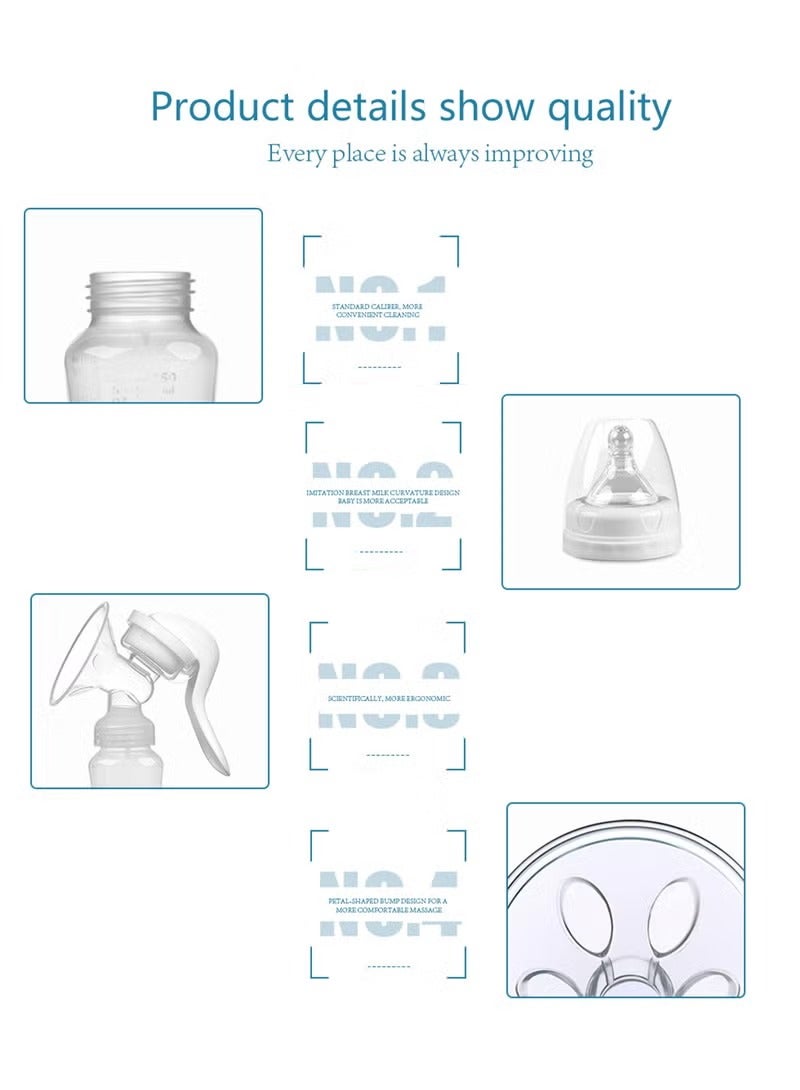 ALLTOMOM Portable Manual Silicone Breast Pump 150ML BPA Free Easy to Clean Ideal for Travel and Home Use - Image 4