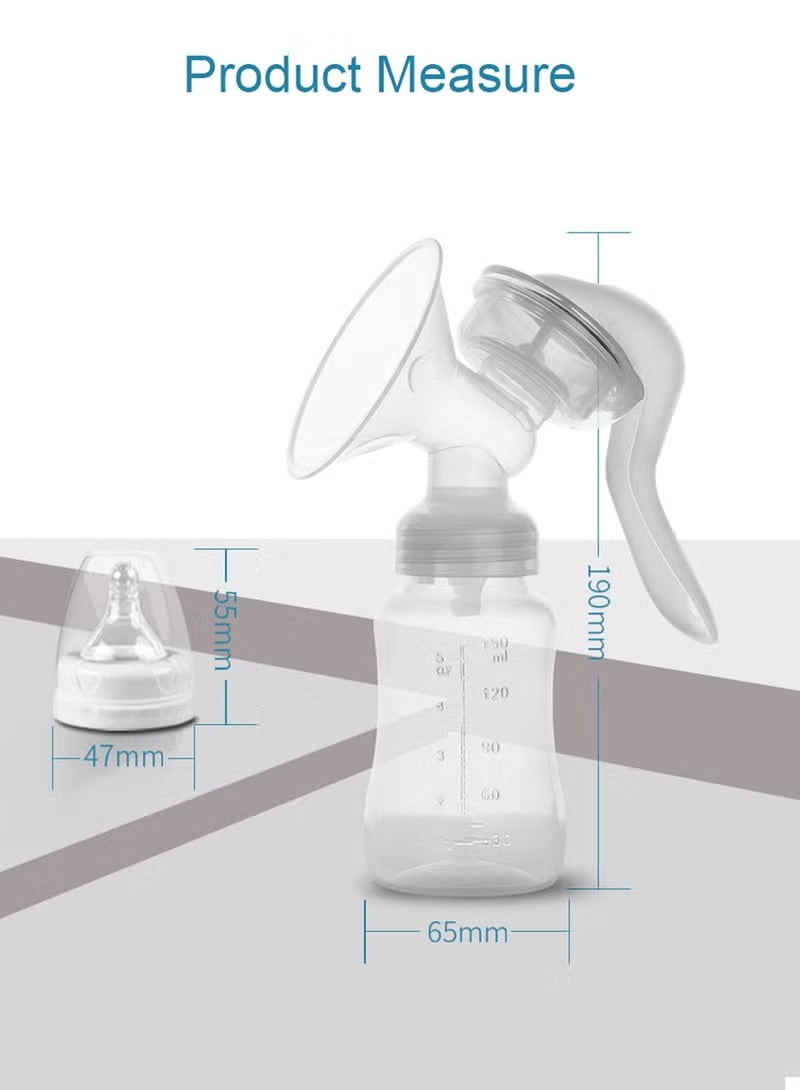 ALLTOMOM Portable Manual Silicone Breast Pump 150ML BPA Free Easy to Clean Ideal for Travel and Home Use - Image 2