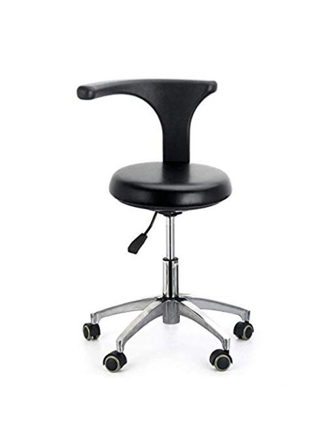 كرسي دوار قياسي مع مسند ظهر من مادة البولي يوريثين، كرسي رسم قابل للتعديل الارتفاع للمكتب والمطبخ والعيادة والصالون وطبيب الأسنان والمتجر والمنزل، مقعد بعرض 15.7 بوصة - Image 1
