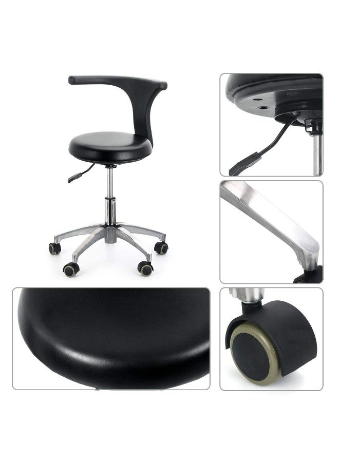 كرسي دوار قياسي مع مسند ظهر من مادة البولي يوريثين، كرسي رسم قابل للتعديل الارتفاع للمكتب والمطبخ والعيادة والصالون وطبيب الأسنان والمتجر والمنزل، مقعد بعرض 15.7 بوصة - Image 3