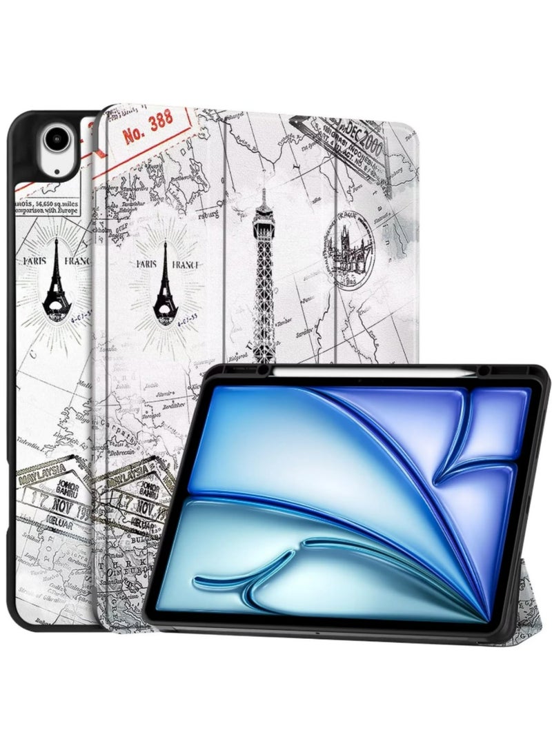 غطاء واحد لجهاز iPad Air 13 (2024)، رفيع وخفيف، مصنوع من غلاف صلب واقٍ، مع حامل قلم وتوقف تلقائي للاستعداد، مناسب لجهاز iPad Air 13 بوصة. - Image 1