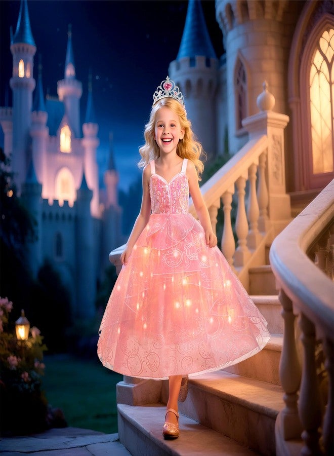 DIGI Witch Costume for Girls- Halloween Light Up Girls Costume Pink Dress Set, Halloween Birthday Cosplay Costumes for Kids 4-12 Years - Image 3
