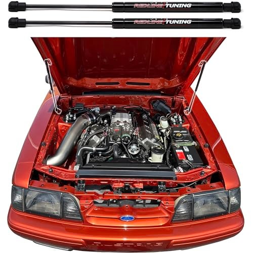 Redline Tuning 21-11012-02 Hood QuickLIFT-Plus System Compatible with Ford Mustang and Mercury Capri 1979-1998 (All Black Components) - Image 4
