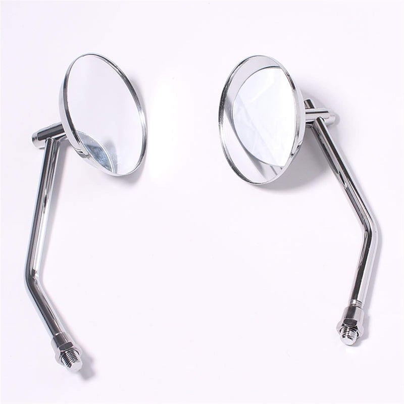 QASULER Chrome Round Rearview Mirrors for Motorcycles - Image 1