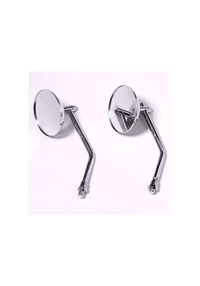 QASULER Chrome Round Rearview Mirrors for Motorcycles - Image 2
