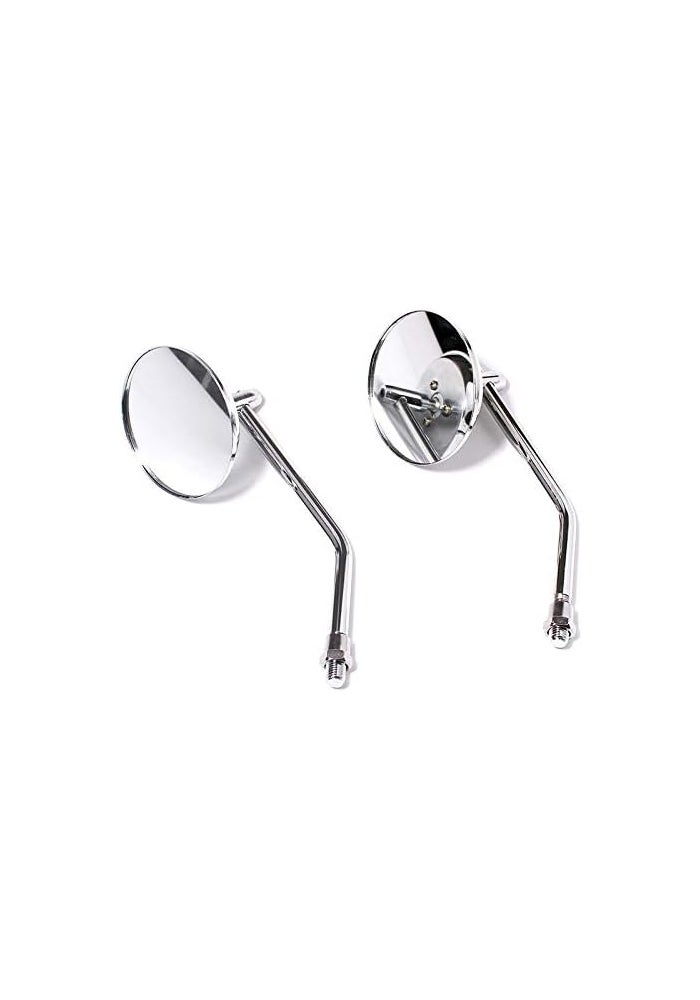 QASULER Chrome Round Rearview Mirrors for Motorcycles - Image 3