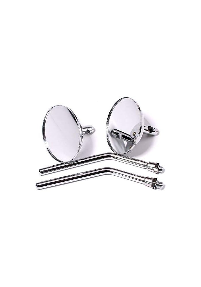 QASULER Chrome Round Rearview Mirrors for Motorcycles - Image 4