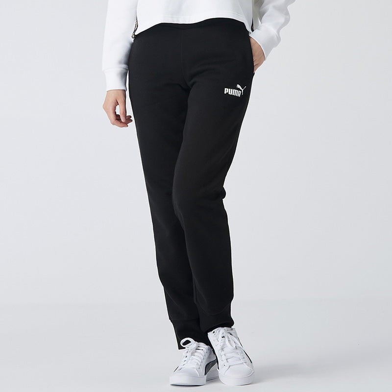 PUMA (WMNS) PUMA Essentials Sweatpants 'Black White' - Image 4