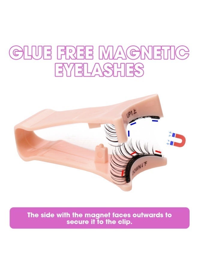 بقلم سابرينا رموش مغناطيسية قابلة لإعادة الاستخدام، زوج واحد، مجموعة رموش بدون غراء مع أداة وضع، ملقط، مرآة، علبة، رموش صناعية طبيعية وخفيفة الوزن - Image 2