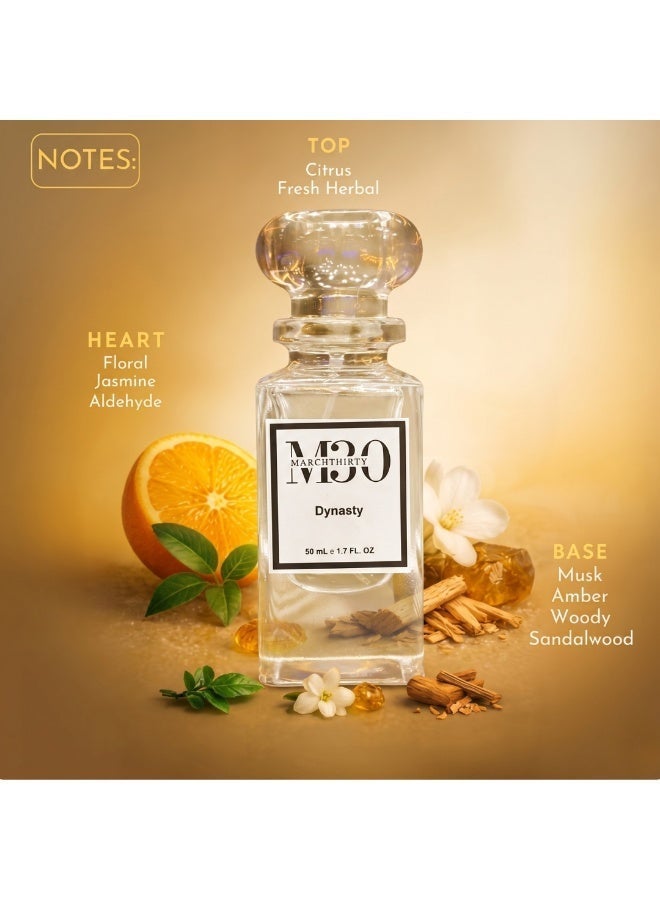 March Thirty MARCHTHIRTY M30 Dynasty Eau de Parfum – Ultra-Premium Luxury Oud Wood & Orange Scent (50ml) - Image 2