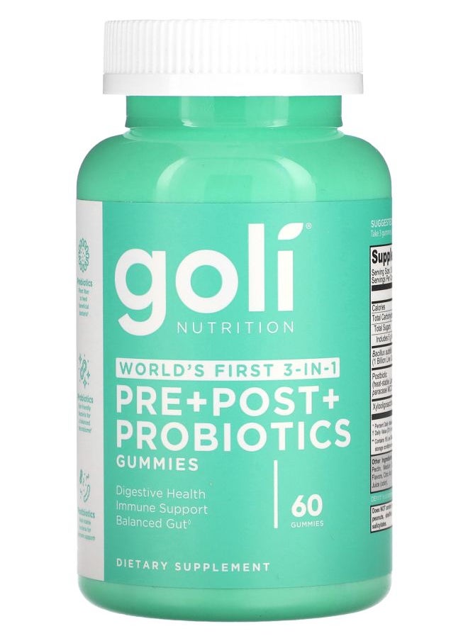 Goli Nutrition Pre+Post+Probiotics 60 Gummies 
