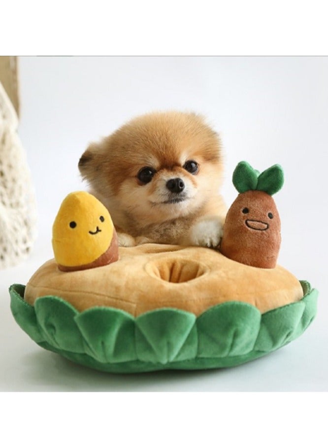 general Dog Snuffle Digging Toy - Plush Turnip Burrow Interactive Toy with Squeakers Hide and Seek Treat Dispensing Toy for Boredom Relief - Image 3