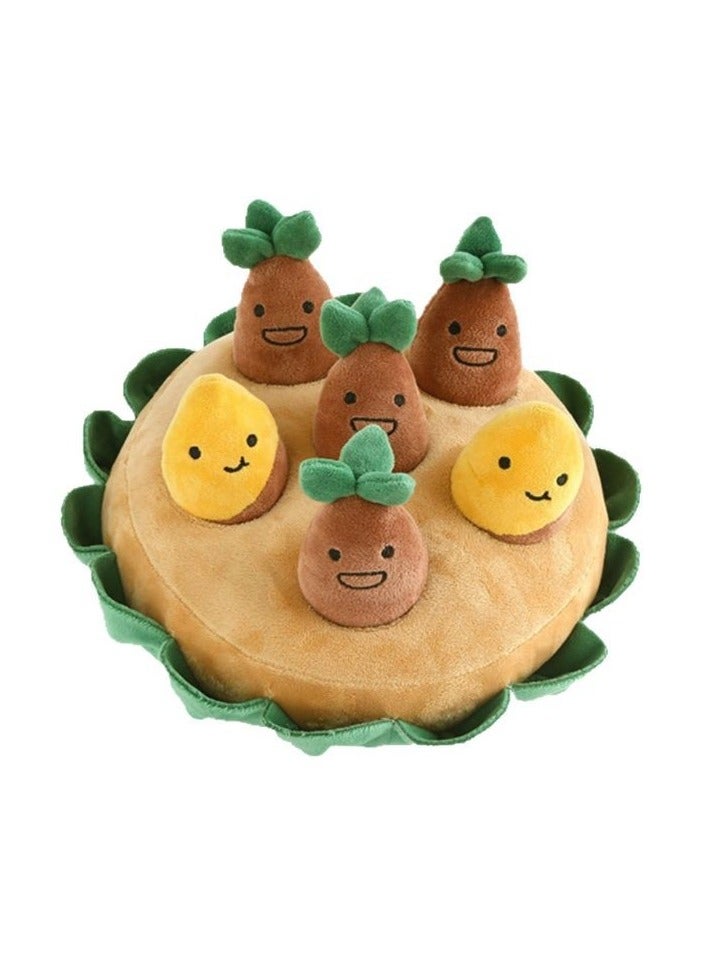 general Dog Snuffle Digging Toy - Plush Turnip Burrow Interactive Toy with Squeakers Hide and Seek Treat Dispensing Toy for Boredom Relief - Image 1