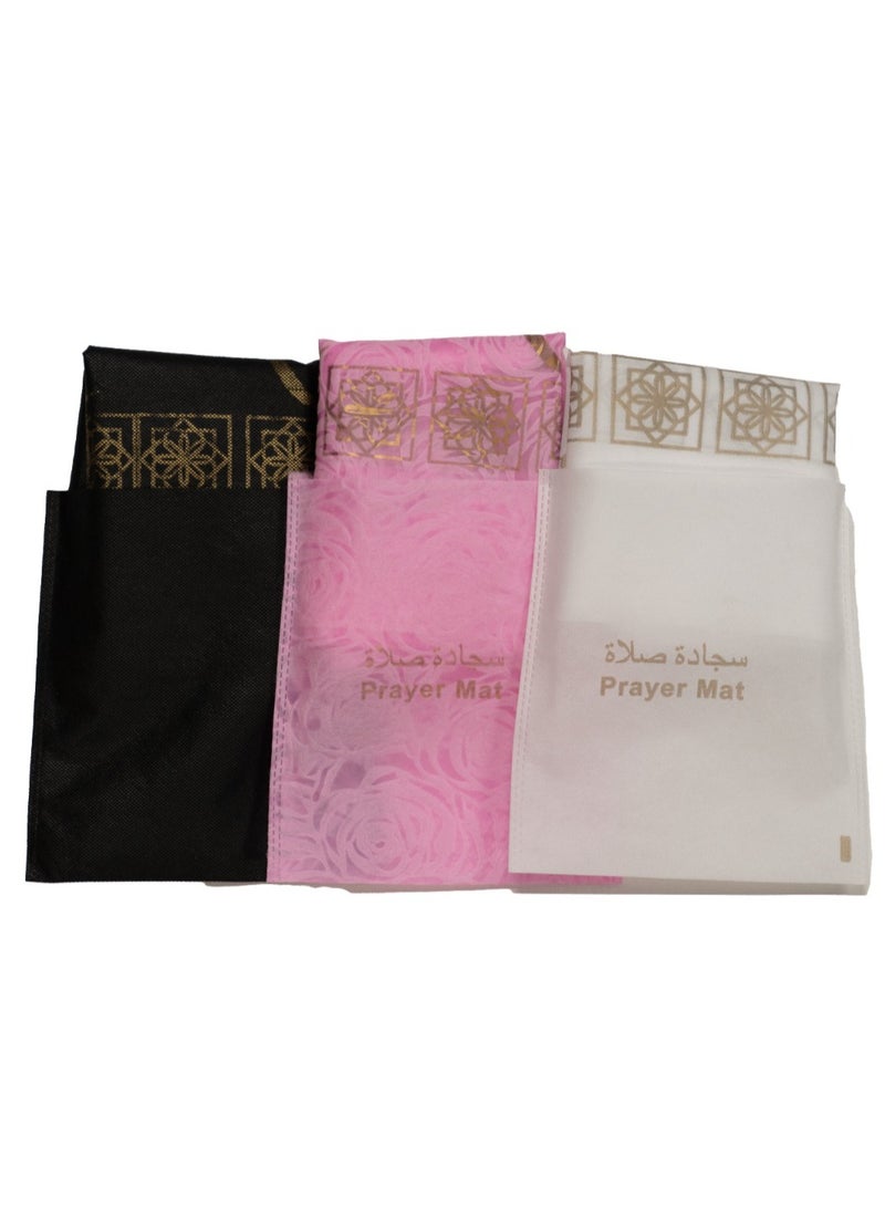 2 sets of Non-Woven Eco-Friendly Pocket Pink Prayer Mat: Lightweight for Office, Travel - Image 1
