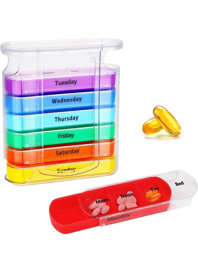 yongsheng Pill Organiser 7 Day Pill Box 4 Times a Day - Weekly Tablet Organiser with 28 Compartments ，Portable Medicine Storage Box for Elderly Men Women  - Image 1