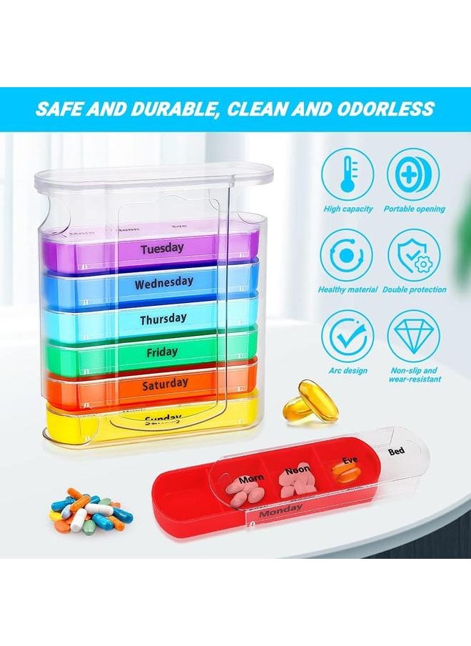 yongsheng Pill Organiser 7 Day Pill Box 4 Times a Day - Weekly Tablet Organiser with 28 Compartments ，Portable Medicine Storage Box for Elderly Men Women  - Image 4