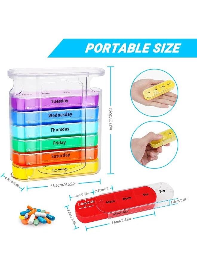 yongsheng Pill Organiser 7 Day Pill Box 4 Times a Day - Weekly Tablet Organiser with 28 Compartments ，Portable Medicine Storage Box for Elderly Men Women  - Image 5