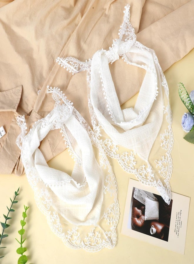 WJIAAA 2 Pack Hair Scarf Headband for Women, Lace Hair Bandana, Non-Slip Soft Head Coverings Boho Triangle Kerchief Hair Accessories - Image 2