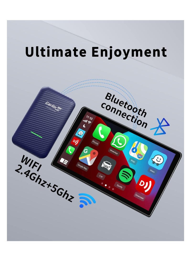 Carlinkit - Carlin kit 4.0 Wired To Wireless CarPlay Android Auto Adapter  Car Dangle Plug And Play Easy Install Auto Connect  Fit for Factory Wired CarPlay Cars - Image 1